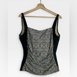 5 for $25🔥Ceeb Geometric Tankini Swimsuit Top Size 12